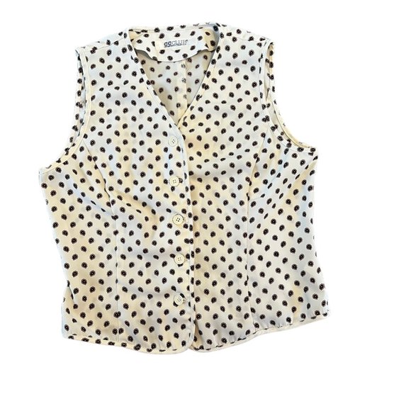 Vintage Groovy Flower Power Novelty Print Top - Picture 1 of 6